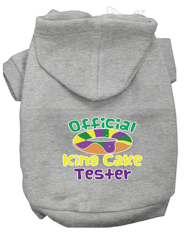 King Cake Taster Screen Print Mardi Gras Dog Hoodie Grey M